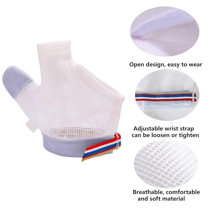 Thumb Sucking Guard for Kids with Finger Sucking Guard Gloves to Stop Thumb Sucking Deterrent Gloves for Ages 6 Months to 8 Years (Blue, XM)