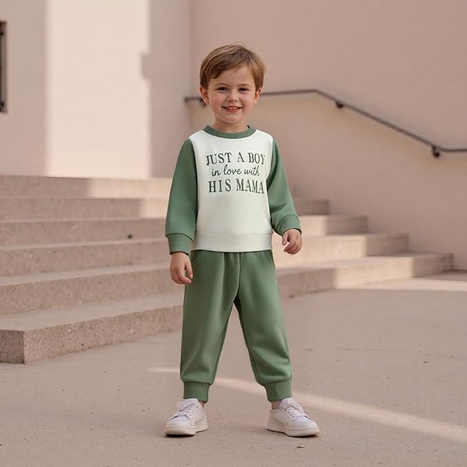 Infant Baby Boy Fall Clothes Set Funny Letter Sweatshirt Pant Outfit Toddler Winter Clothes 6 12 18 Months 2T 3T