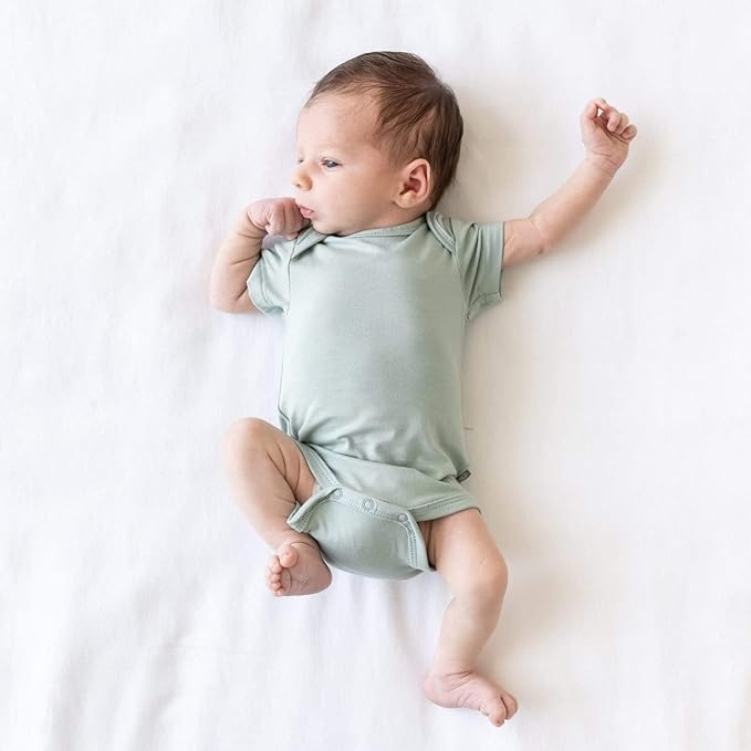 KYTE BABY Short Sleeve Unisex Baby Bodysuits, Rayon Made From Bamboo Material