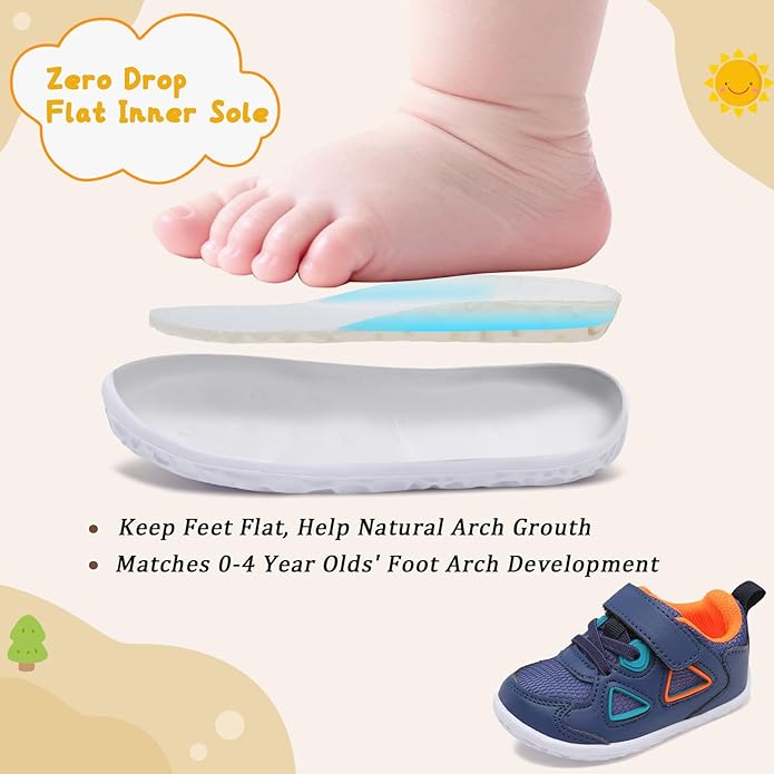 L-RUN Baby Shoes Boys Girls First Walkers Breathable Infant Sneakers Flexible Non-Slip Sole Walking Shoes for Toddlers