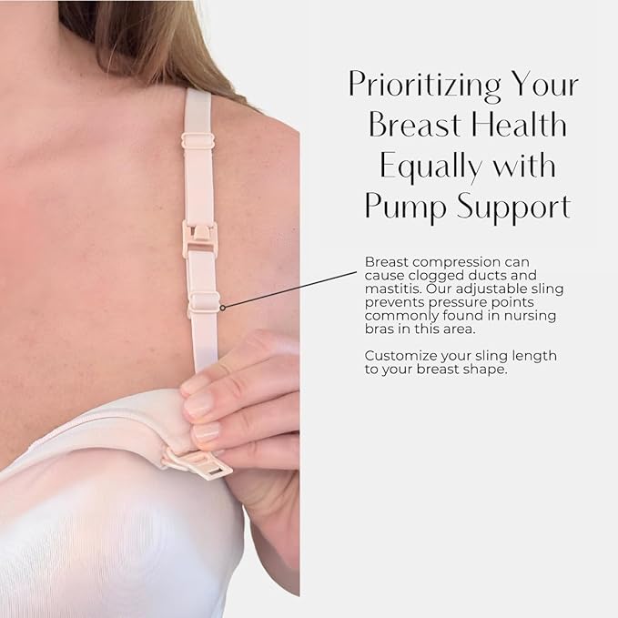 Supermom Silhouette with Removable Pads, Pumping Bra Hands Free, Adjustable Pumping & Nursing Bra for All Breast Pumps