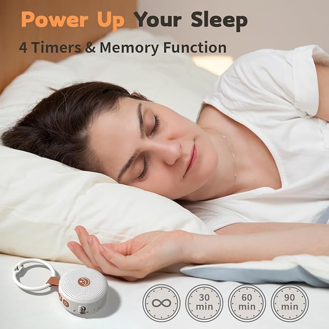 Battery Sound Machine Mini White Noise Machine Baby Shushing Portable Brown Noise Machine 30 Soothing Sounds for Kids Adults Dogs Auto-Off Timer 32 Volume Levels Sleep Machine for Home Office Privacy