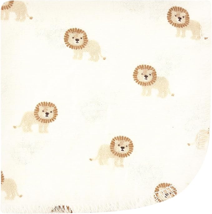Hudson Baby Unisex Baby Flannel Cotton Washcloths, Brave Lion 12 Pack, One Size