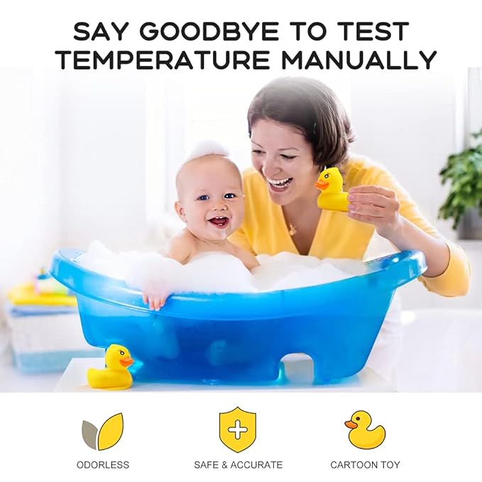 BabyElf Baby Bath Thermometer, Digital Bath Tub Water Temperature Monitor with Fast & Accurate Readings, Floating Duck Toy for Infant & Toddler Bathtub, Room Temperature Display