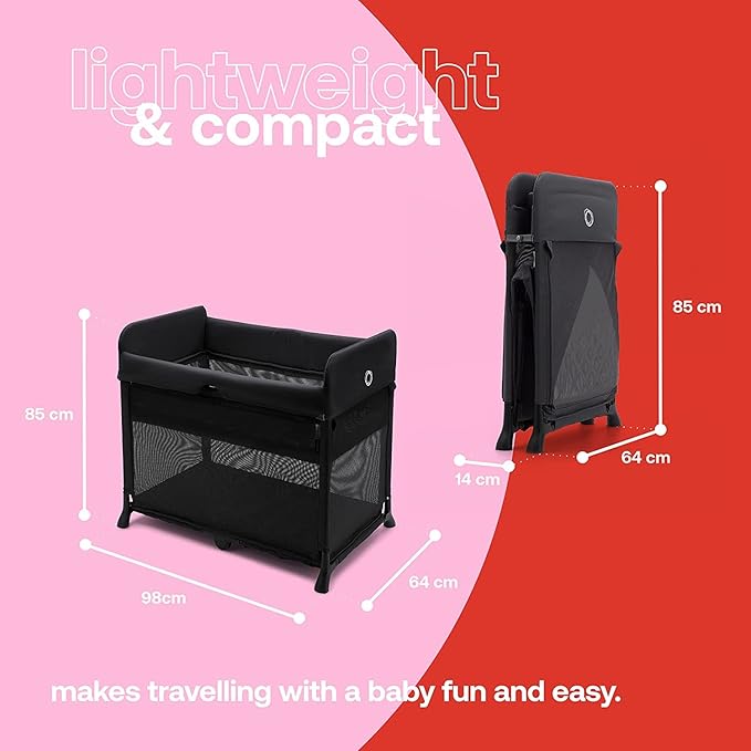 Bugaboo Stardust Playard - Portable Indoor and Outdoor - Foldable On The Go Play Yard - 1 Second Unfold - Black