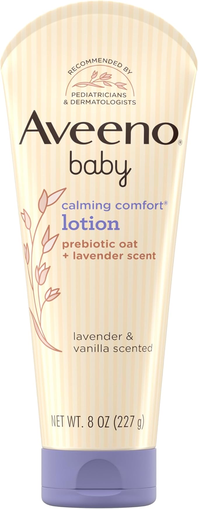 Aveeno Baby Calming Comfort Moisturizing Body Lotion with Relaxing Lavender & Vanilla Scents, Non-Greasy Baby Lotion, Natural Oatmeal & Dimethicone, Paraben- & Phthalate-Free, 8 fl. oz