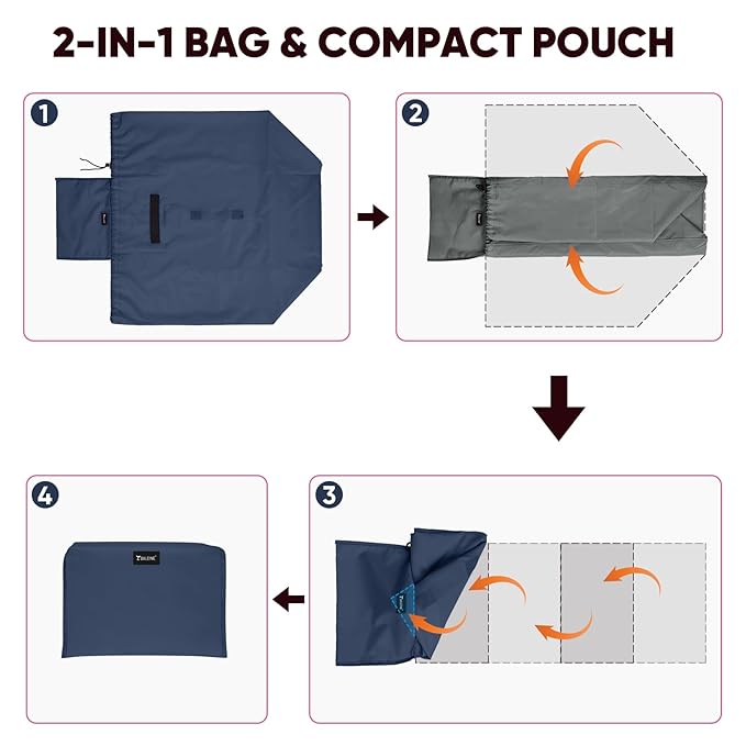 BALEINE Car Seat Travel Bag for Airplane, Water-Resistant Car Seat Bags for Air Travel, Foldable Cover with 3 Handles, Fits Toddler Carseat, Convertible and Booster Seats(Blue)