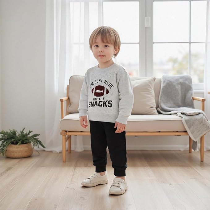 Baby Boy Fall Clothes Set Long Sleeve Football Print Sweatshirt Pants Toddler Infant Outfits 6 12 18 24 Months 2T