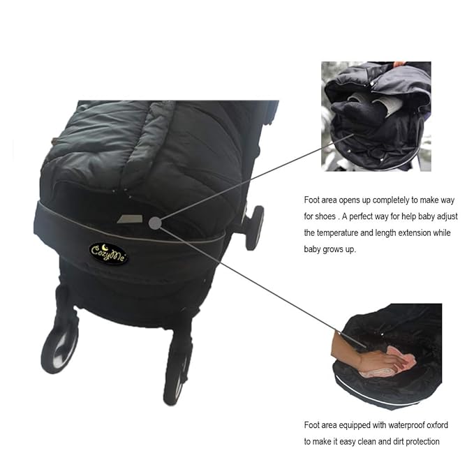 CozyMe Stroller Footmuff, Winter Stroller Cover for Toddler, Easy Temperature Reguration Stroller Bunting Bag for Baby, Waterproof Stroller Blanket Evolution for Cold Weather Child, 6M-4T