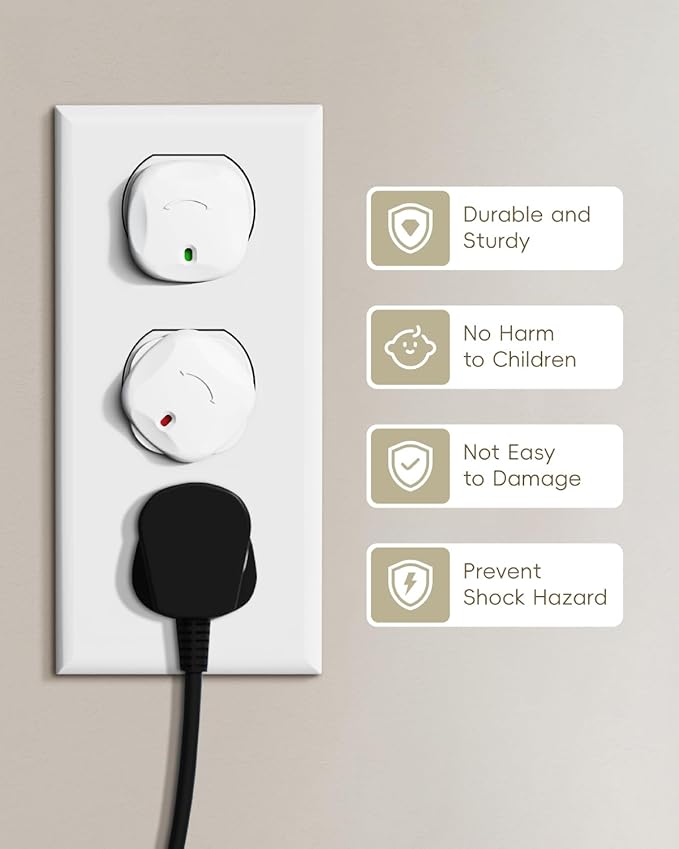 Outlet Covers Baby Proofing - 40 Pack Plug Covers Baby Proofing with Unique Rotating Design, Plug Covers to Prevent Electrical Shock, for US 3-Prong, Home, Office, School, White