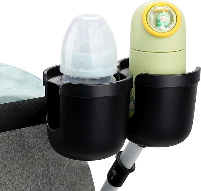 Accmor Stroller Cup Holder, Universal Cup Holder for Uppababy Nuna Doona Strollers, Double Bottle Holder for Stroller, Bike, Wheelchair, Walker, Scooter