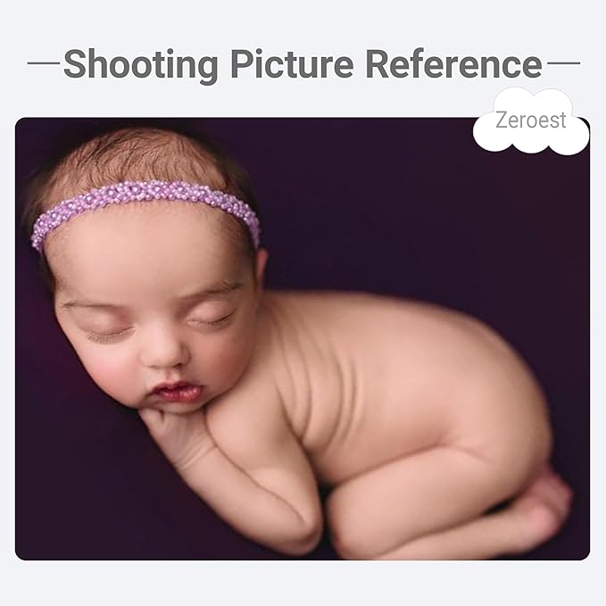 Zeroest Newborn Photography Props Baby Girl Photoshoots Pearl Headbands Infant Girl Photo Posing Beaded Headband Prop (Lilac, One Size)