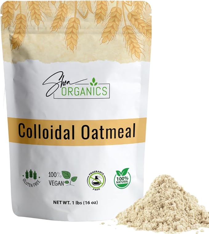 Shea Organics Colloidal Oatmeal Powder | Gentle Soothing Bath Treatment for Sensitive Skin | Natural Oat Bath for Babies & Adults | Ideal for DIY Skincare & Soap Making | 16 Ounce- Pack of 1