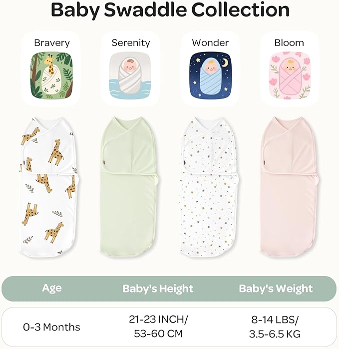 Momcozy Swaddles for Newborns, Quiet Fastener Suitable for Infant 0-3 Months, New-Parent-Friendly Swaddle Sack, Reduce Startle Reflex, Newborn Boys Girls Registry Essentials, 2-Pack, Bloom