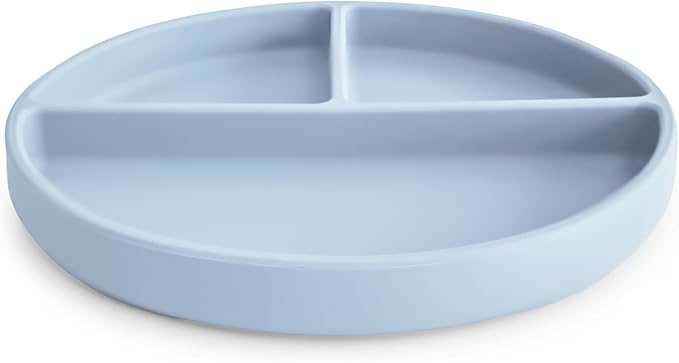 mushie Silicone Suction Plate | BPA-Free Non-Slip Design (Powder Blue)