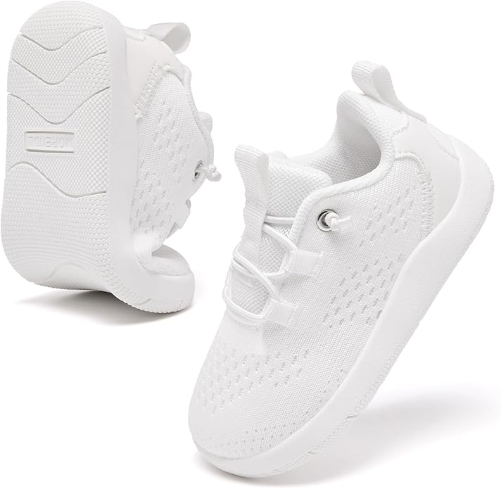 MORENDL Wide Toddler Shoes Baby Walking Shoes Girls Boys Zero Drop Minimalist Sneakers Slip On Tennis Shoe Breathable Naturally Flexible