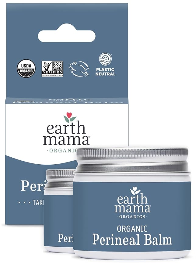 Earth Mama Organic Perineal Balm | Naturally Cooling Herbal Salve for Pregnancy and Postpartum Relief with Witch Hazel & Calendula, Feminine Care Essentials, No Benzocaine or Butane, 2-Oz (2-Pack)