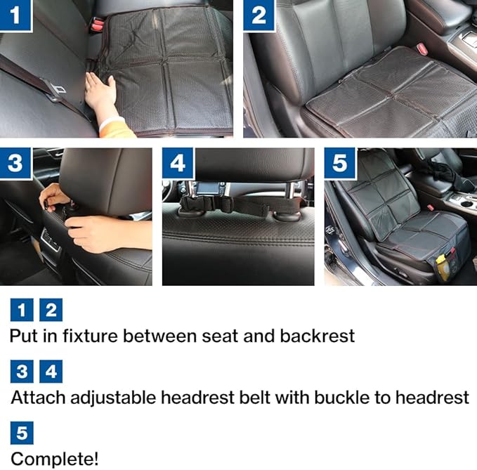 Japard Car Seat Protector for Baby Child Car Seats, Anti Skid Pad Cover Mat for Under Carseat to Protect Automotive Vehicle PVC Leather Oxford Cloth Upholstery (1 PCS)
