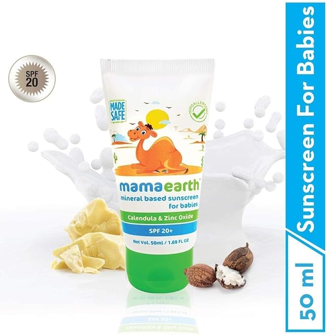 Mamaearth Mineral Based SPF 20+ Baby Sunscreen (1.69 Fl Oz (Pack of 1))