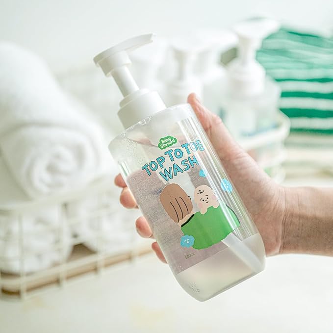 Baby Wash & Shampoo – Made in Korea, Tear-Free Head-to-Toe Cleanser for Sensitive Skin, Low pH Plant-Based Foam, Unscented & Fragrance-Free, 16.9 fl.oz