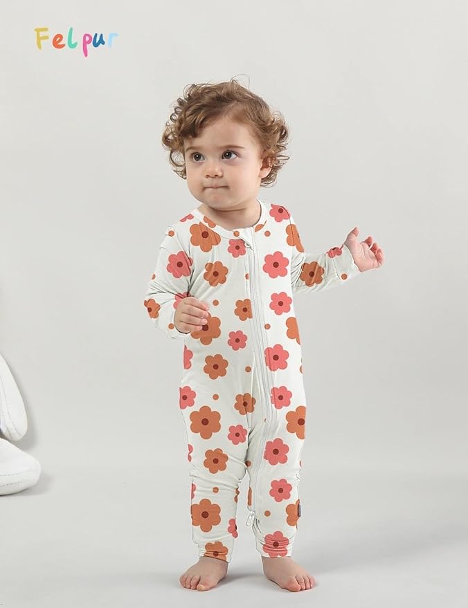 Baby Girls Boys Footless Romper 2 Way Zipper Soft Rayon Outfits, Outdoor Tie-dye Long Sleeve Clothes Jumpsuit