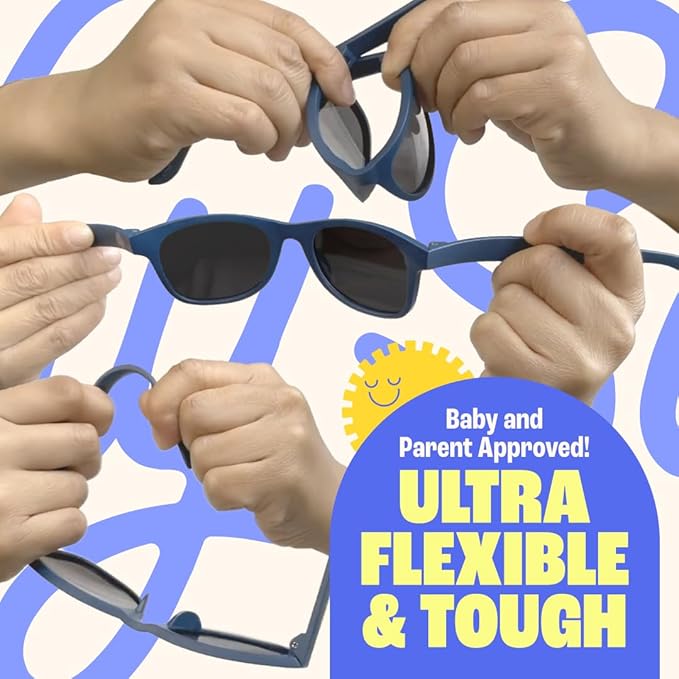Polarized Baby Sunglasses With Strap - Unbreakable Flexible Infant Sunglasses For Toddlers Newborns 0-24 Months