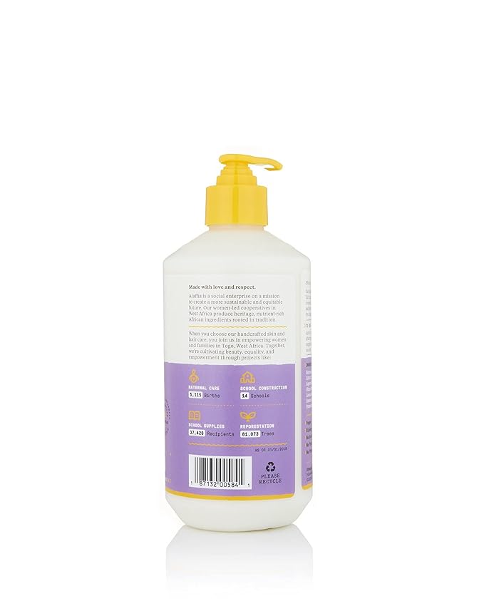 Alaffia EveryDay Shea Body Lotion, Gentle for Babies and Up, Gently Helps Clean Skin and Calm Children with Shea Butter, Lemon Balm, and Lavender Oil, Fair Trade, Lemon Lavender, 16 Fl Oz