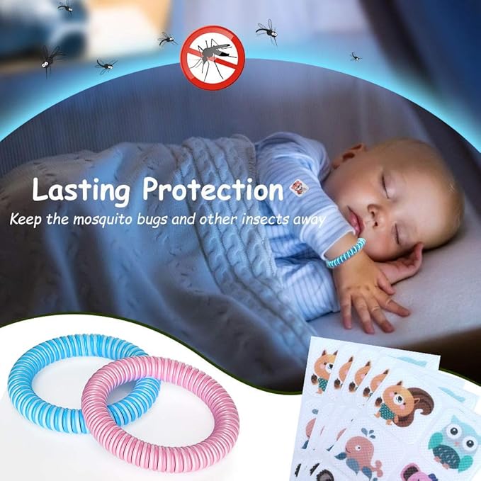 120 Pack Mosquito Patches Stickers for Kids & Adult, Resealable Stickers with 2 Pack Mosquito Bracelet, Mosquito Stickers for Indoor Outdoor Camping & Travel Summer Camp Essentials