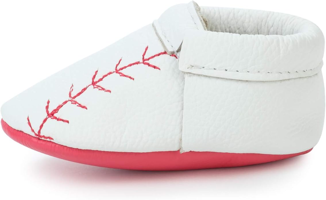 BirdRock Baby Fringeless Moccasins - Genuine Leather Boys and Girls Shoes for Newborns, Infants, Babies, Toddlers