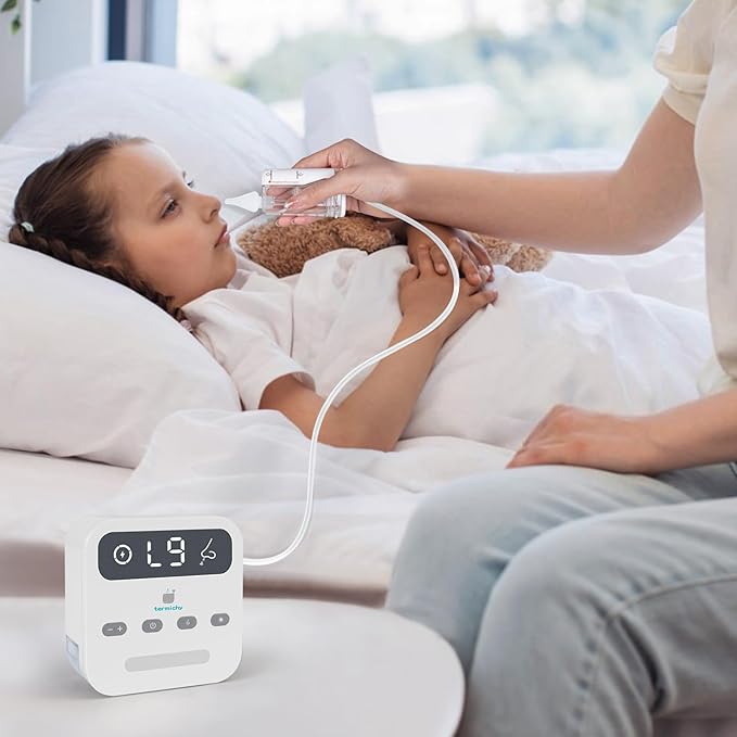 Termichy Electric Baby Nasal Aspirator: Automatic Nose Sucker for Stuffy Nose Toddlers - Adjustable Baby Nose Suction with 9 Suction Levels Gentle & Fast Relief of Nasal Congestion in Newborns