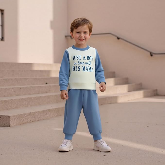 Infant Baby Boy Fall Clothes Set Funny Letter Sweatshirt Pant Outfit Toddler Winter Clothes 6 12 18 Months 2T 3T