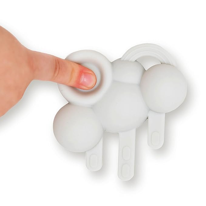 Doddle & Co. The Chew Teether with Poppable Bubbles | Toddler Teething Fidget Toy for Baby | Enhaces Oral Fit & Easy to Hold & Grab | Helps in Development for New Born Babies | Pack of 1 | Rain
