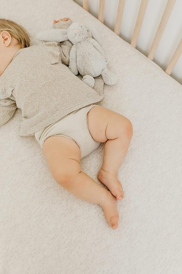 Copper Pearl Premium Knit Baby Crib Sheets for Boys and Girls Breathable and Soft, Fitted Crib Sheets for Standard Baby Mattresses, Oat