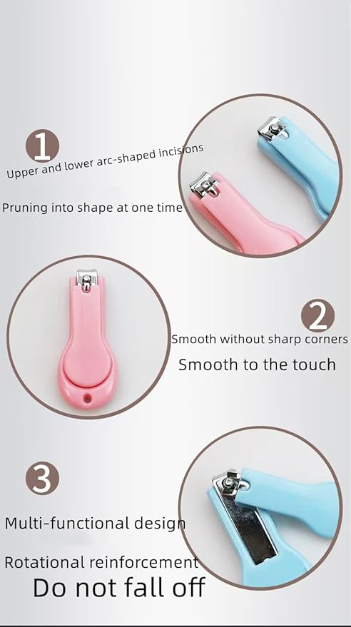 Baby Nail Clippers，2 Pack Nail Clippers，for Trimming Baby's Fingers or Toes，Blue and Pink Toddler Nail Clipper，Be Suitable for；Infant, Toddler, Kids