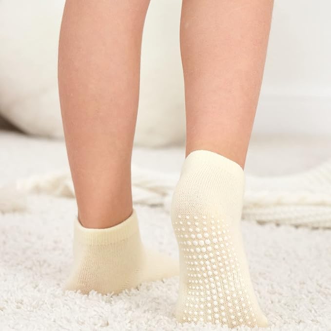 ZAPLES Baby Non Slip Grip Ankle Socks with Anti Skid Grippers Boys Girls Low Cut for Infants Toddlers Kids
