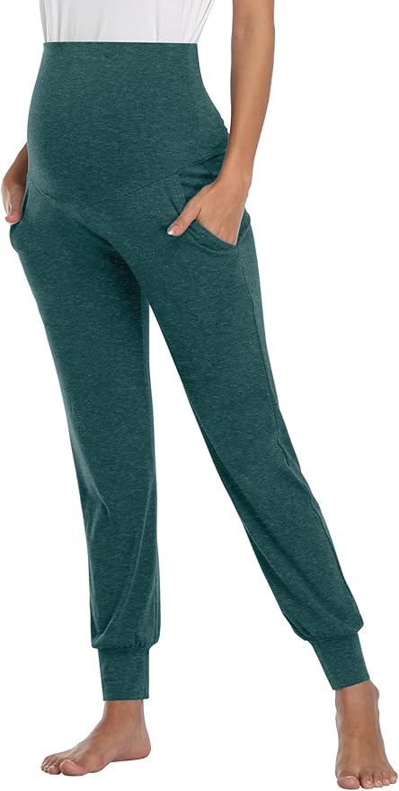 AMPOSH Women's Maternity Pants Stretchy Lounge Workout Sweatpants Casual Loose Comfy Pregnancy Joggers with Pockets