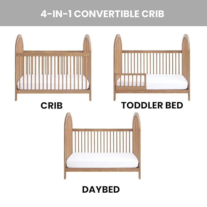Soho Baby Everlee 3-in-1 Island Crib, Honey Wood