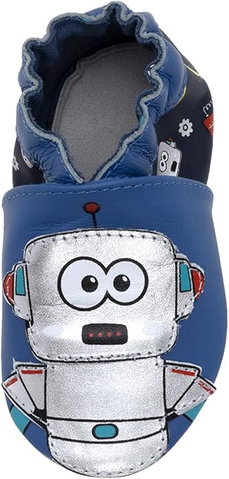 Robeez Baby Boys and Unisex Soft Soles Slip-Resistant Crib Shoes Slippers Moccasins for Infant and Toddler, 0-24 Months