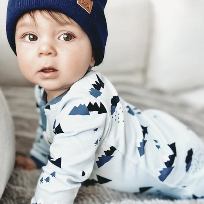 zippyjamz – Zipper Organic Sleeper Footed Onesies Sleeper Baby Pajamas with Inseam Zipper