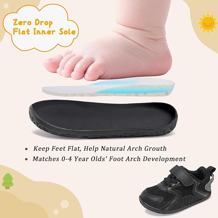 L-RUN Baby Shoes Boys Girls First Walkers Breathable Infant Sneakers Flexible Non-Slip Sole Walking Shoes for Toddlers