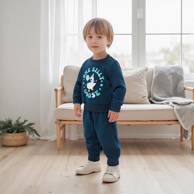 Infant Baby Boy Fall Clothes Set Funny Letter Sweatshirt Pant Outfit Toddler Winter Clothes 6 12 18 Months 2T 3T