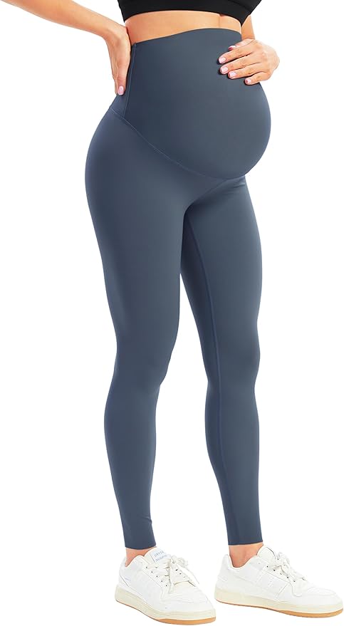 BONVIGOR Women's Maternity Leggings Over The Belly Bump Workout Full Length Leggings Running Active Yoga Pants