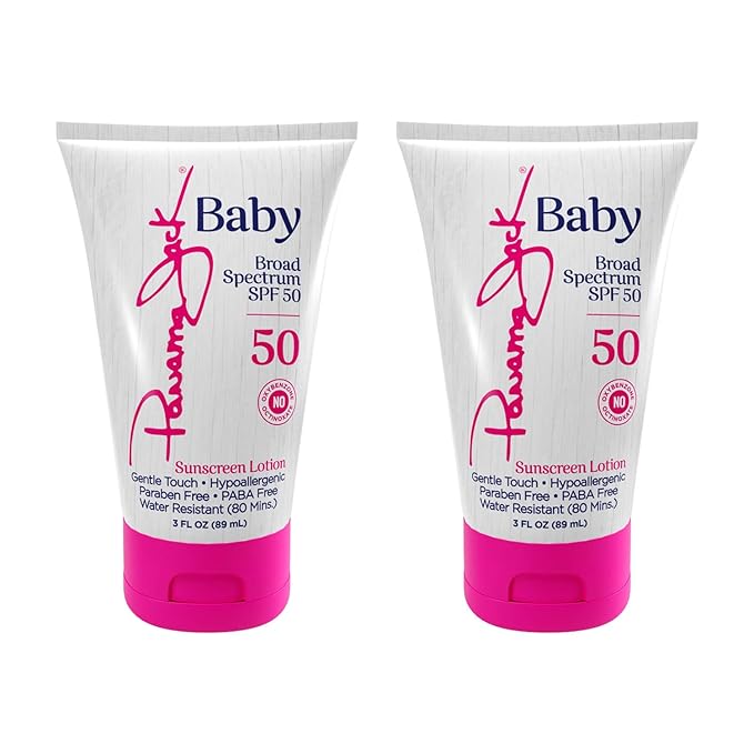 Panama Jack Baby Sunscreen Lotion - SPF 50, Broad Spectrum UVA/UVB Protection, Hypoallergenic, PABA, Paraben, Gluten & Cruelty Free, 3 FL OZ (Pack of 6)