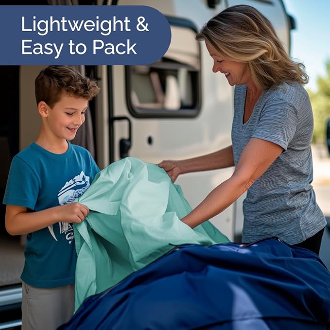 Short Queen RV Size 4 Piece Sheet Set - Comfy Breathable & Cooling Bed Sheets Set - Hotel Luxury Bedding for Women, Men, Kids, Teens, Boys & Girls - Deep Pockets & Wrinkle Free - Oeko-Tex - Spa Blue
