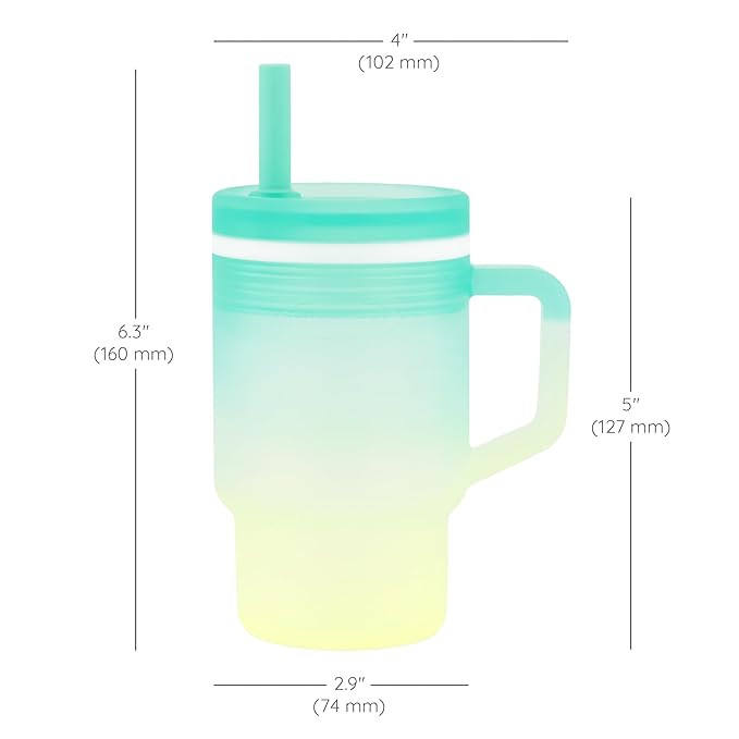 Infantino My 1st Tumbler, Silicone Sippy Cup with Straw & Handle, Spill-Resistant Baby Cup for On-the-Go, BPA-Free Transition Bottle, Lime Light