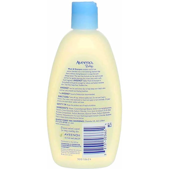 Aveeno Baby Wash & Shampoo For Hair & Body, Tear-Free, 8 fl. Oz