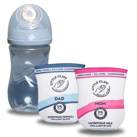 Hard Seltzer Themed Coozies for Baby Bottles - Funny Gift for New Parents & Baby Showers - (2 Premium Designed Neoprene Coozies + BPA/Lead/Phthalate Free Bottle Included) (Design 2)