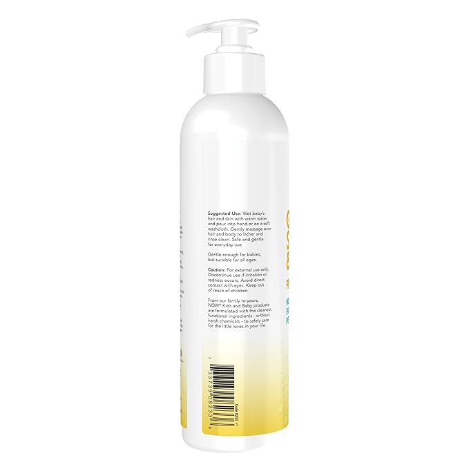 NOW Baby, Gentle Shampoo & Wash, Fragrance Free with No Artificial Fragrance, Parabens, Phthalates, Petrolatum or Sulfates, 8-Ounce