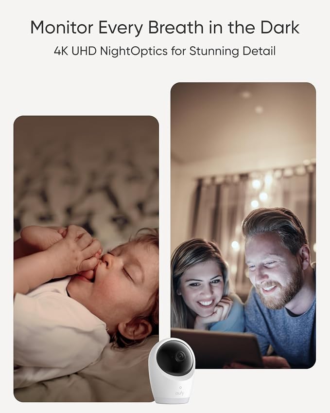eufy Security Baby Monitor E21 with 4K UHD Camera, 5'' 720p Display, 8X Zoom, Hybrid Wi-Fi and No Wi-Fi Connection, 24/7 Recording in app, Pan-Tilt, Portable Camera with Built-in Battery, ANR