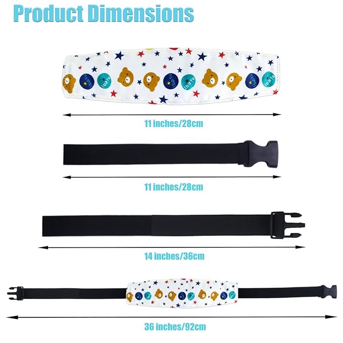 3 Pcs Baby Carseat Head Support Band Neck Relief Strap Headrest for Sleeping Traveling Slumber Sling Sleep Positioner for Toddler Kids Children Child Baby Infant